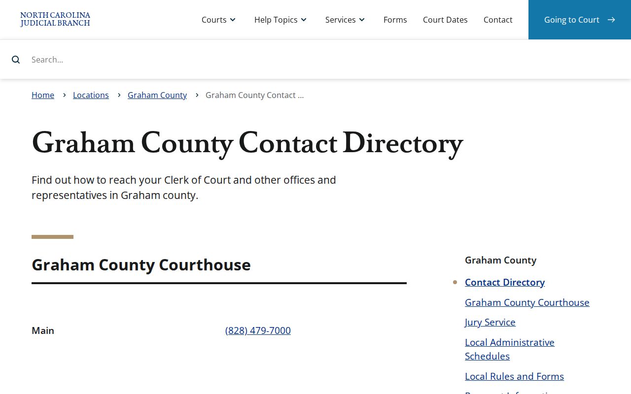 Graham County criminal court contact directory