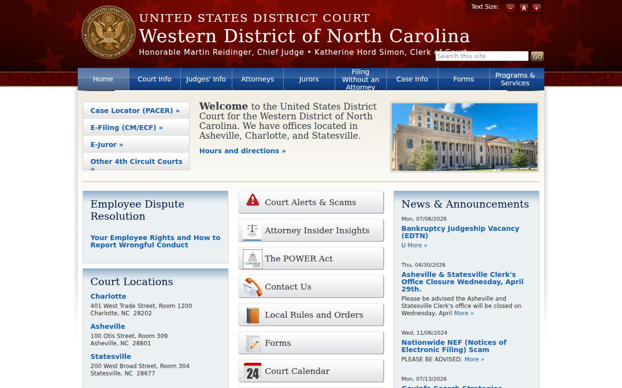 Federal criminal court resource for Graham County cases