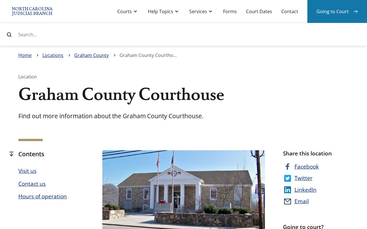 Graham County criminal court record office in Robbinsville