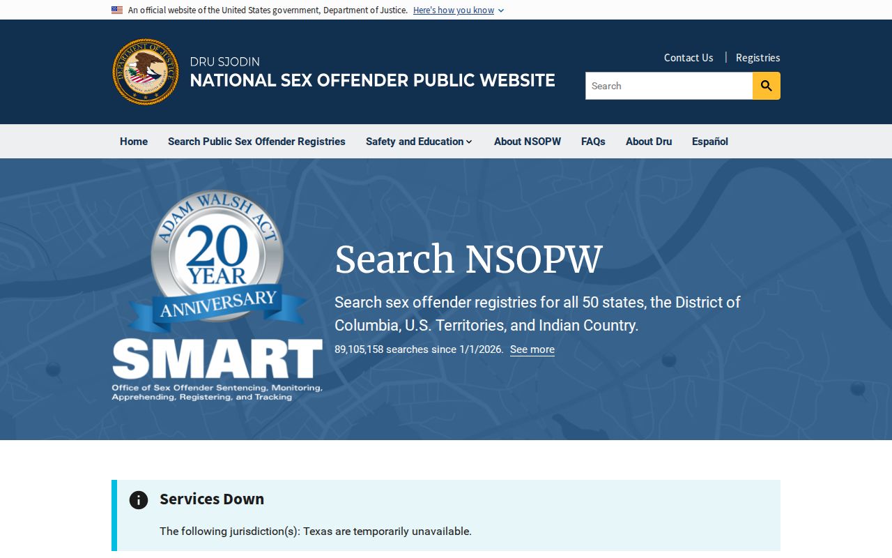 National registry supplement for Graham County sex offender searches